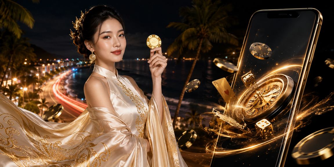 Người dùng VIP tại Mũi Né nhận bonus và tham gia cược casino trong trang phục áo dài truyền thống