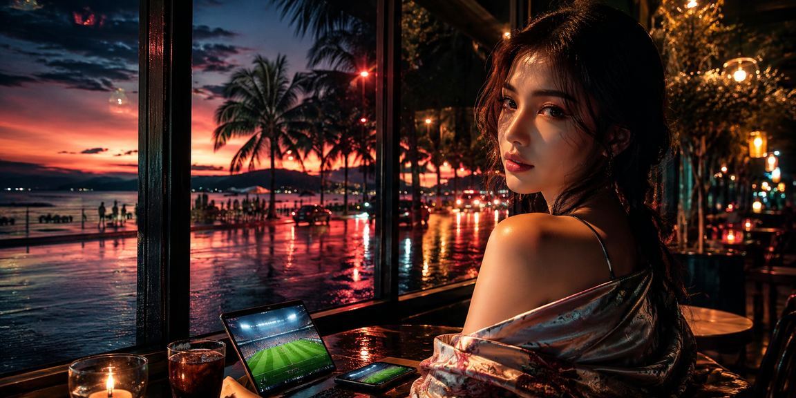 Người dùng tại Phú Quốc xem kết quả cá cược thể thao trong quán cà phê sáng sớm